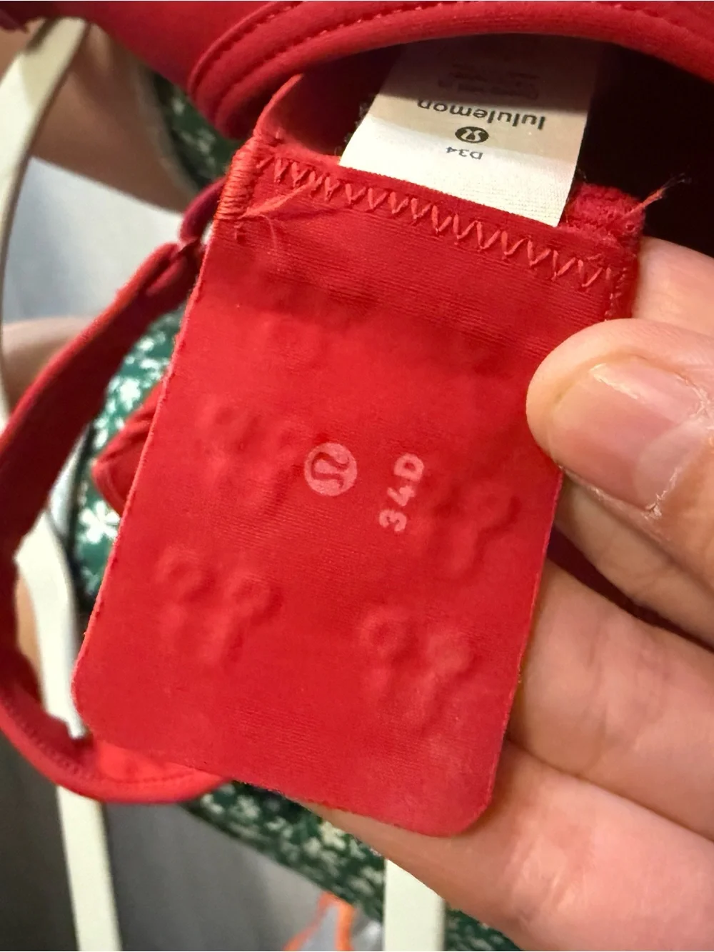 Lululemon Like A Cloud Bra Longline D/DD Cup Red 34D Strappy Sports Bra